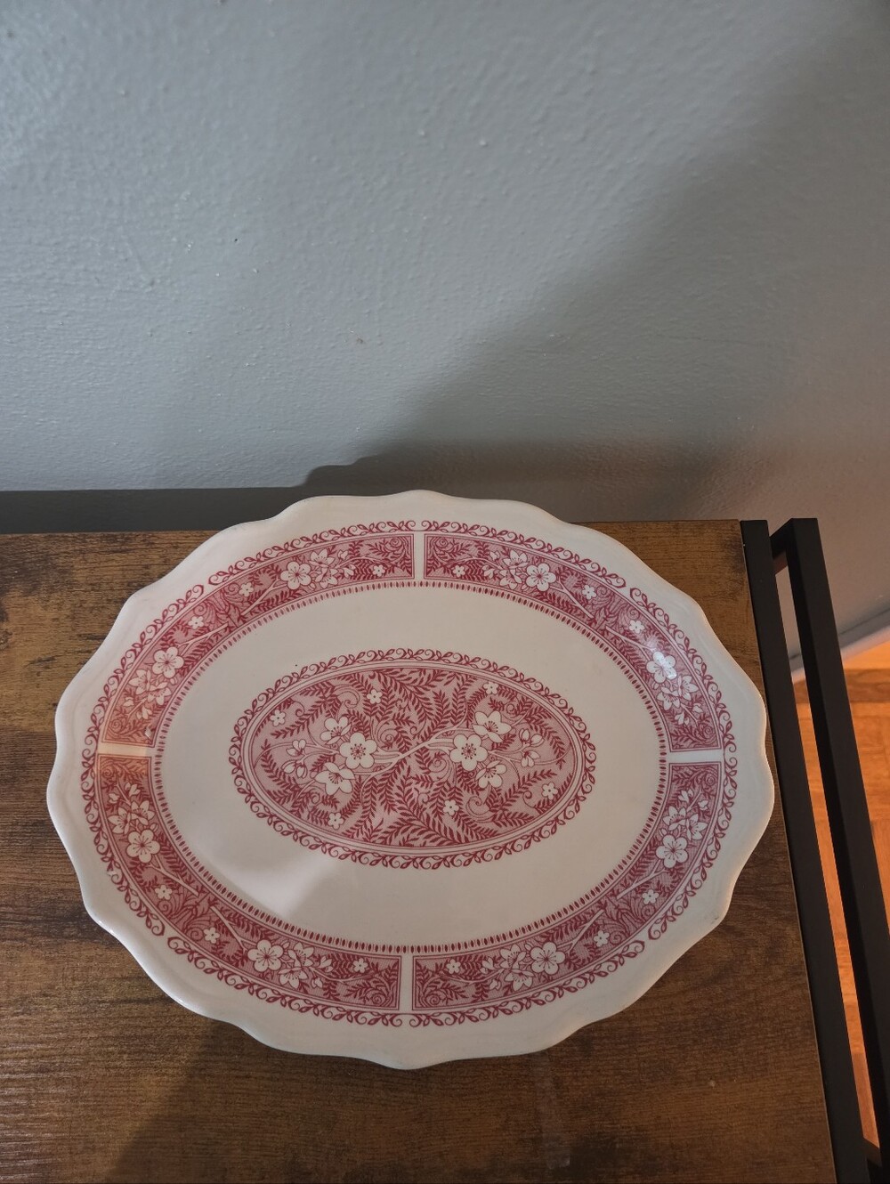 Vintage Syracruse China Strawberry Hill Pink Oval Platter Restaurant Ware.